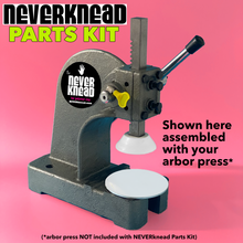 The NEVERknead assembled with a half ton arbor press - Parts Kit for Pottery Clay Kneading Conditioner machine by NEVERknead.com
