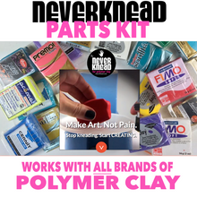 NEVERknead Parts Kit works with all brands of polymer clay including Sculpey, Premo, Fimo, Cernit, Pardo, and more! by NEVERknead.com